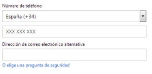 Crear correo Outlook - Datos de contacto