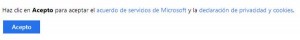 Crear correo Outlook - Aceptar